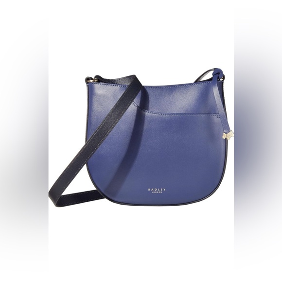 NWT RADLEY London Pockets Medium Leather Ziptop Crossbody Bag Sapphire Blue - Picture 1 of 7